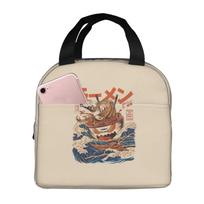 Japanese Funny Ramen Pattern Lunch Bags Insulated Bento Box Lunch Tote Leakproof Picnic Bags Thermal Bag for Woman Girl School One Size