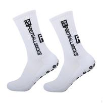 Non Slip Football Socks Towel Bottom Grip Thickened Sole Sportswear for Teens, Kids, Training balta