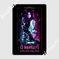 12 Monkeys Metal Sign Customize Wall Decor Club Bar Wall Cave Tin Sign Posters 20X30CM