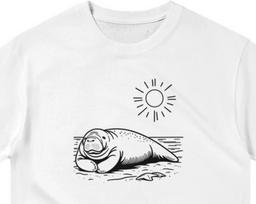Beach Relaxing Manatee Tee ,Unisex, Animal Lover Shirt, Funny Animal T-shirt, Gifts For Him, Gifts for Her S