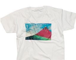 Japanese Art T-Shirt, Red Fuji Shirt, Fine Wind, Clear Morning by Hokusai L