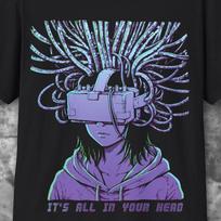 Cyberpunk Graphic Tee | Darkwave Techno Manga Anime Techwear Hacker Shirt S