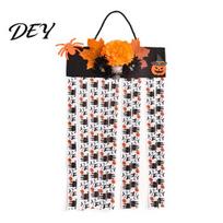 Kindergarten Halloween Activity Decor Rag Flag Banner, Pumpkin Maple Leaf Flower Ribbon Hanging Escape Room Thrilling Atmosphere Prop Decor, Farmhouse A