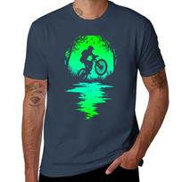 Funny Mountain Bike MTB Biking Cycling Sunset Silhouette TShirt Summer Casual Loose TShirt S