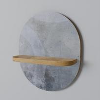 Muted arc oval shelf