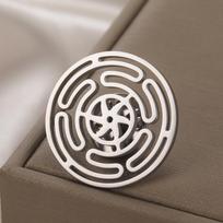 Dawapara Wheel of Hecate Brooch Pins Ancient Greek Moon Goddess Wicca Symbol Magic Strophalos Talisman Stainless Steel Jewelry