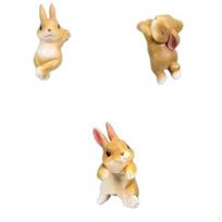 3 Pieces Hare Pot Hangers Whimsical Animal Motif Bunny Planter Climbers Handmade Resin