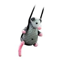 Pendant Car Hanging Ornament Handmade Knitted Screaming Possum Ornament  For Opossum Lovers B