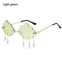 Vintage Shades UV400 Steampunk Sunglasses Disco Glasses Rimless Sunglasses Clouds Tassel Sunglasses