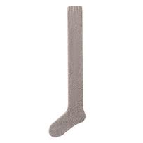Woolen Coral Fleece Socks Ins Thigh High Stockings Fashion Long Tube Stockings  College pilka
