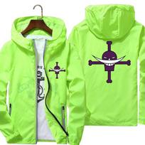 Pirate anime windproof and sunscreen thin jacket hooded jacket S žalia