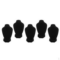 5x Juodi Aksominiai Karoliai Vitrinos Stoveliai Parduotuvė Juvelyrika Figūrėlės Laikiklis 15x10cm black