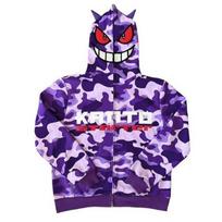 „Demon“ ir „Letter Print“ gobtuvas Vintažinis „High Street Goth“ megztinis Negabaritinis striukė su užtrauktuku Harajuku Viršūnės Moterų ir vyrų gobtuvai S
