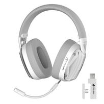 ATTACK SHARK L60 Wireless Gaming Headset Headphones Connection Dual Port 50 Hours Battery 40mm 3D Surround Noise Detachable Transparent Compatible balta