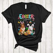 Easter Squad Lovely Easter Day Bunny Sheltie With Easter Egg Basket Animal M