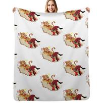 Happy Monkey King (Monkie Kid) Throw Blanket Decorative Soft Throw Blanket for Couch Sofa Size: 75*100cm, Weight: 230 GSM