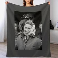 New HRH Princess Anne 1976 Throw Blanket Anti Shedding Soft Fuzzy Blanket for Home Size: 75*100cm, Weight: 230 GSM