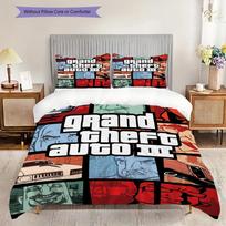 Grand Theft Auto Iii Urban Chaos Bedding (1 * duvet cover + 2 * pillowcase, without core) 2D Flat Bedding set Soft and comfortable 135x200cm