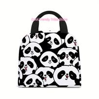Insulated Tote for Lunch, Panda Design, Versatile Bag for Meals, Gender-Neutral, Ideal for Work, Travel, And Outdoor Eating, Non One Size