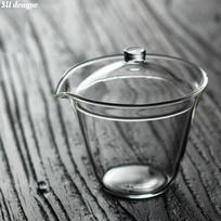 150ml Transparent Glass Gaiwan with Mouth Japanese Style Tea Making Bowl for Green Tea 150ml