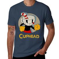 Cuphead Circle Shadow Profile Vintage Tshirt Quick Dry Fishing Tshirt S