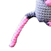 Crochet Rearview Mirror Accessory Handmade Knitted Screaming Possum Ornament  For Car Interior C