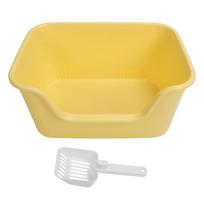 Large Cat Litter Box High Sides Anti Splashing Easy to Clean Simple Look Open Cat Litter Box for geltona
