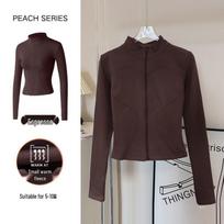 Women's Autumn Stand Collar Pilates Yoga Jacket: Plus Velvet, Quick Dry, Long Sleeve, Zipper Fitness Top for Running and Active Wear XL white