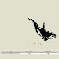 1pc Black Iron Orca Wall Art Sculpture Modern Home Decor Gift for Men įvairiaspalvis