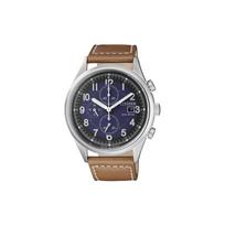 CITIZEN Šviesos energija maitinamas kvarcinis mechanizmas Karvės odos dirželis Laikrodis 42,5 mm Vyriški laikrodžiai Mėlynas ciferblatas CA0621-05L Brown Strap