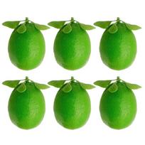 6Pcs Realistic Faux Lemons Replicas for Kitchen Display Washable Artificial Fruit Photography Props Party Decoration žalia