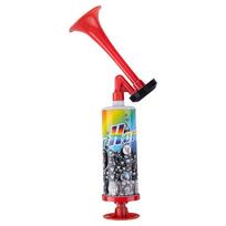 Soccer Air Cheering Horn, Handheld Loud Trumpet, Reusable Air Pressure Horn for Football Sports Events, Birthday & Festival Party Cheering Supplies 1PC raudona