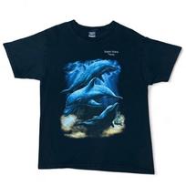 Vintage 90s Padre Island Texas Dolphins Ocean Nature T-shirt Animal Large S