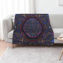 Peru kviečia, Shipibo svajonės Mesti pledas Prabangus dekoratyvinis Madingas Sofoms Šildantys pledai Size: 75*100cm, Weight: 230 GSM gray
