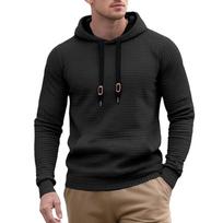 Autumn and Winter Men's Long Sleeved Casual Pullover Jacquard Hoodie Plaid Fitness Running Hooded Casual Versatile Loose Sports Hoodies Man S