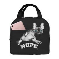 Funny French Bulldog Print Lunch Bags Insulated Bento Box Lunch Tote Leakproof Picnic Bags Thermal Bag for Woman Girl School One Size