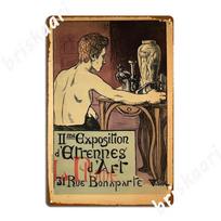 Retro La Plume E Exposition Detrennes Dart Vintage Reclame Metal Sign Club Home Customize Club Bar Plaques Tin Sign Poster 20X30CM