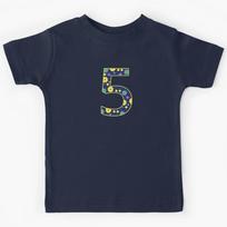 Flower Number 5 Kids T-Shirt 130