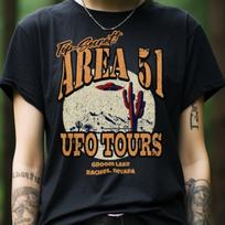 Area 51 T-Shirt UFO Tours Groom Lake Sci-Fi Black Conspiracy Tee Alien Hunters Gift for UFO Fans Sci-Fi Lovers and Paranormal Fans XL