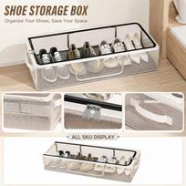 Small Stackable Shoe Rack and Storage Box, No Assembly Required, Shoe one size
