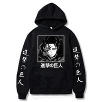 Anime Attack On Titan Levi Ackerman Print Hooded Men Women Classic Hoodies Oversized Sweatshirt Harajuku Unisex S