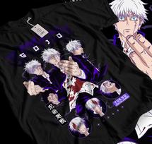 Gojo Satoru T-Shirt Jujutsu Kaisen best Anime manga lover black t-shirt 027 2XL