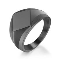 18MM Faceted Stainless Steel Ring Minimalist Titanium Fashion Jewelry for Women Men No. 7 juoda