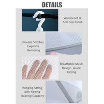 2 Layers Mesh Clothes Hanging Dryer Collapsible Sweater Hanging Drying Rack 2 Tier Foldable Mesh Basket Dryer Net pilka