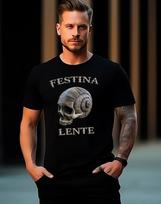 Latin Phrase Festina Lente Shirt Ancient Rome Emperor Saying Motto Hasten Slowly Unisex T-Shirt S