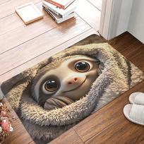 3D Animal Visual Area Rug, Creative Cat Sloth Wolf Floor Mat, Non-Slip Absorbent Entrance Carpet for Pet Lovers & Home Decor 40x60cm
