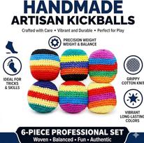 6 PCS Hand-Made Knitted Footbag Sacks Assorted Foot Bag Crochet Hackys Ball