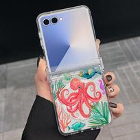 Marine Animal Pattern Magnetic Phone Case For Samsung Galaxy Z Flip 7 FE 7 6 5 4 Flip7 Flip6 Flip5 For Magsafe Hard Back Cover Galaxy Z Flip7