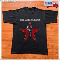 Rage Against the Machine T-shirt, Unisex Black Cotton T-shirt, Size S-5XL L