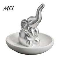 Compact Jewelry Case Storage Tray, with Upturned Nose Elephant Design, Small Organizer Waterproof for Rings Earrings Bracelets Tray sidabras